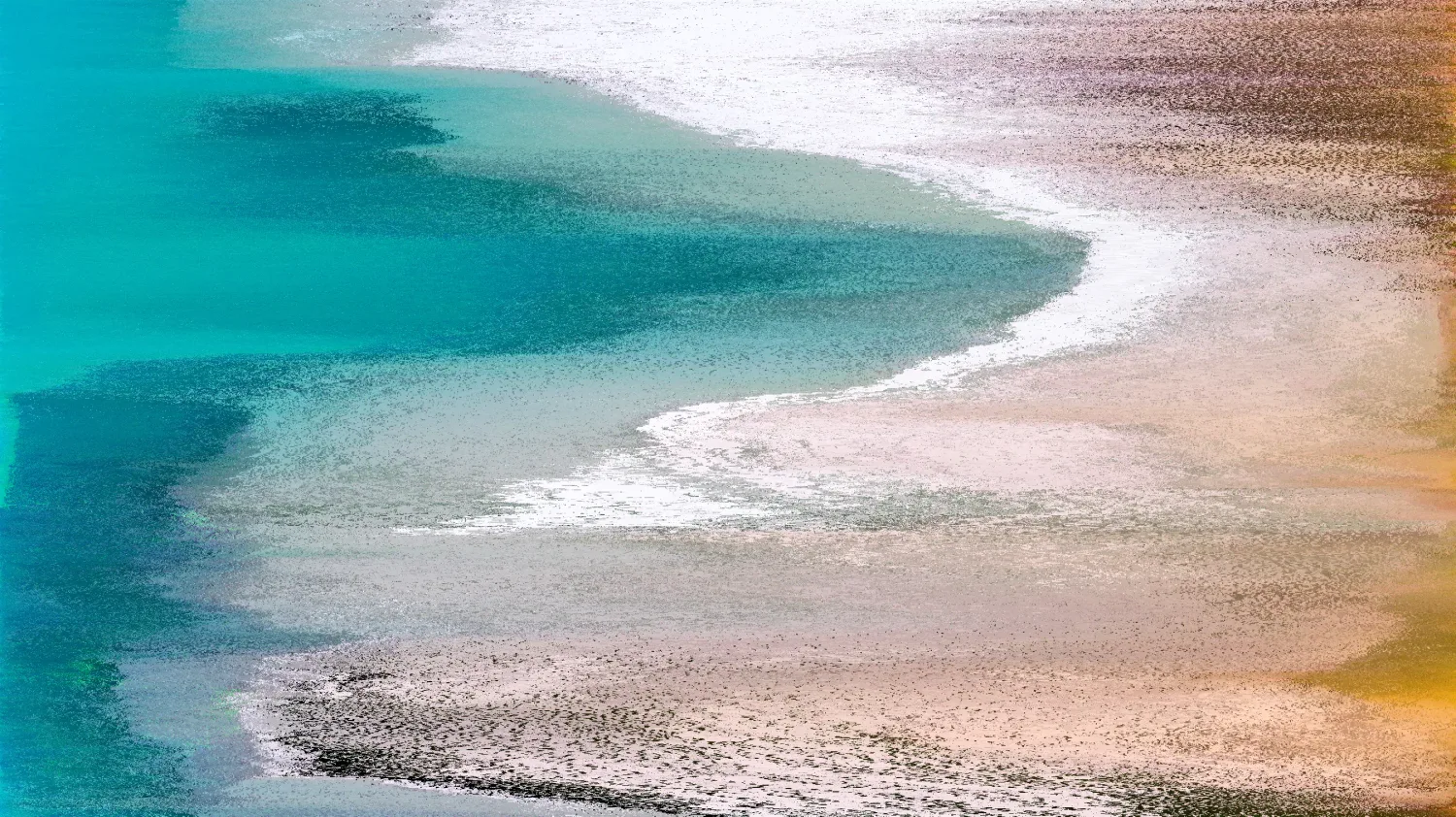 Portrait with vertical pixel sorting preserving the subject